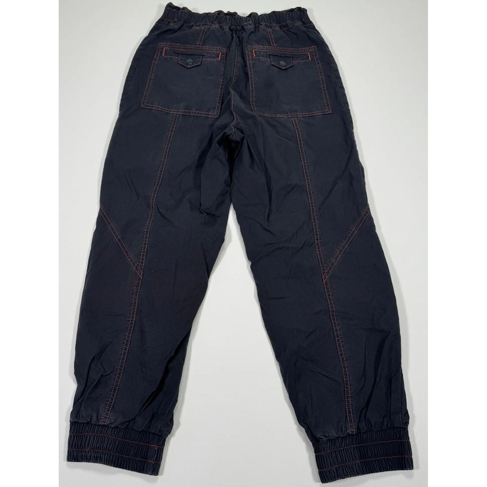 Anthropologie Cargo Jogger Pants Womens S Black Contrast Stitch Utility Cotton